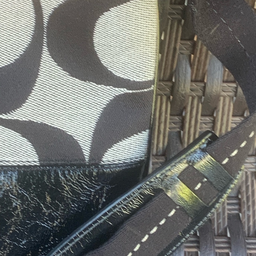 Coach Crossbody Canvas & Patent Leather Bag Purse - Picture 8 of 14